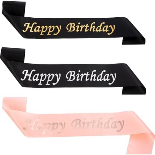 Chicinlife Happy Birthday Sash Adult Happy Birthday Party Baby Shower Kids 1st birthday Decoration Party Sash Supplies