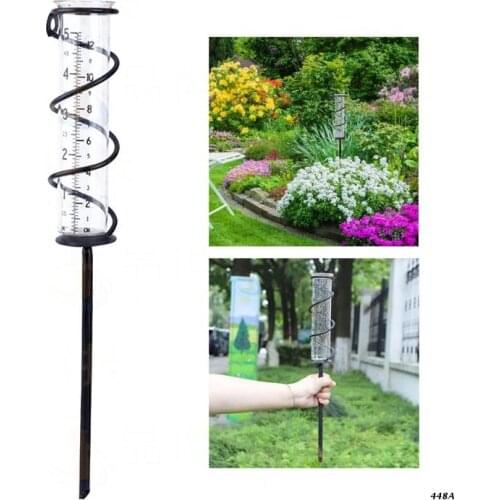 Rain Gauge S piral Rain Gauge Glass Replacement Tube with Stake Rain Water Meter Measuring Decor Yard Garden Outdoor