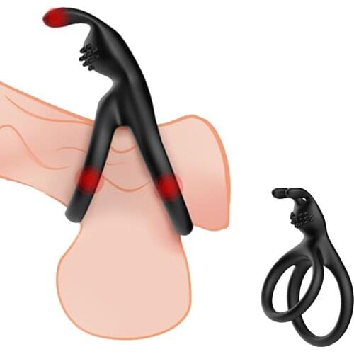 Dual Penis Ring Sex Toys For Men Silicone Erection Prostate Massage Cock Ring Delay Ejaculation Sexual Toys Penis Enlargement