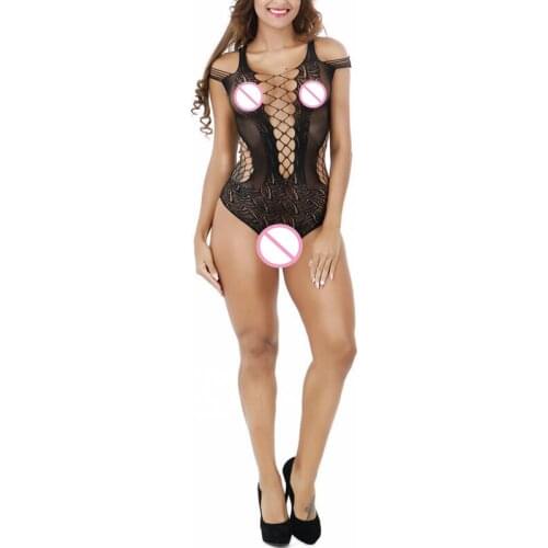 Hot Sexy Lace Sheer Open Crotch Bodysuit Teddies Body Stockings Erotic Lingerie Sexy Naughty Fantasy Costumes Intimates Outfit