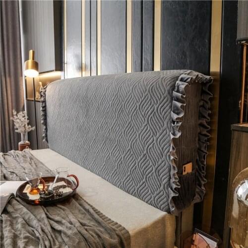 Crystal Velvet Bed Headboard Cover All-inclusive Super Soft Bedside Slipcover Protector Thick Quilted Bedspread New Bedding