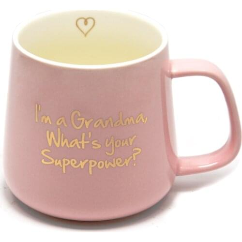 Creative 11OZ Grandma Mug Ceramic Mug Coffee Tea Milk Stave Cups with Handle Coffee Mug Novelty Gifts 360ML Superpower mug