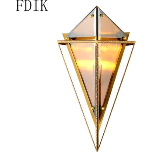 Creative LED Wall Lamp Modern Diamond Glass Luxury Wall Lights for Entrance Aisle Staircase Bedroom Bedside Luminarire Lighting