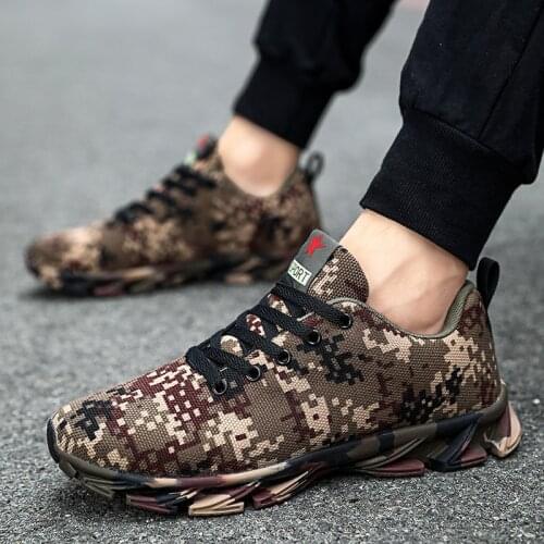 Summer Mesh Breathable Outdoor Jungle Camouflage Running Training Sneakers Lace Up Athletes Jogging Men Sport Shoes