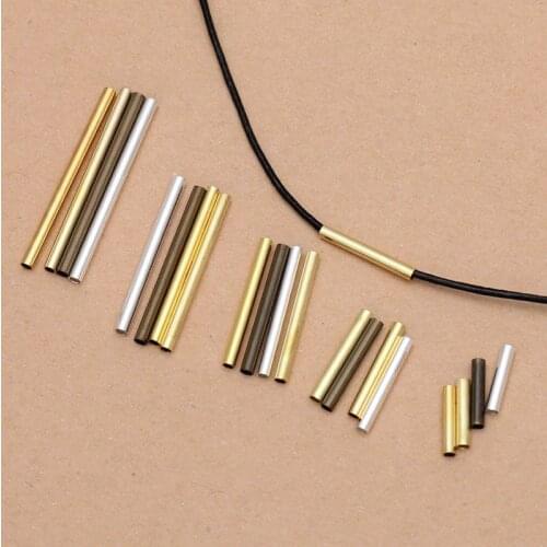 500 Pcs/Lot) 20x2mm Brass Tube Metal Long Tube Cylinder Straight Tube Beads DIY Handmade Accessories For Jewelry Making