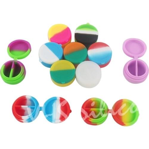 10pcs 7ml Non-stick Silicone Small Box Round Shape Storage Container Silicone Jar for Wax Herb Silicone Dab Box Easy to Clean