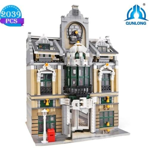 Qunlong High-tech Street View Series Collectors Edition European Shopping Mall Model Adult Building Block Toys Gifts For Kids