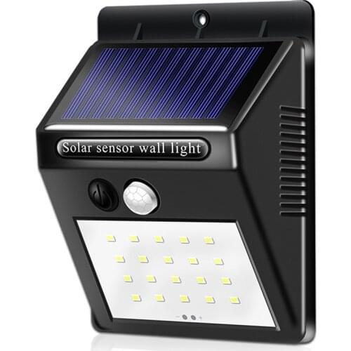 Outdoor IP65 Solar Garden light SMD LED Emergency PIR Motion Sensor Wall Lighting
