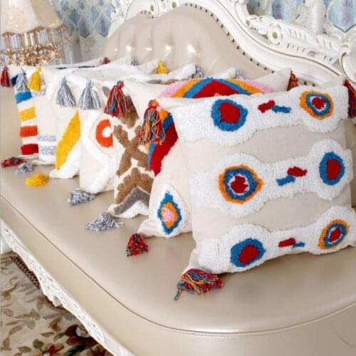 Cushion Cover Pillow Covers Living Room Decoration Sofa Decorative Home Pillow Case American Country Towel Embroidery