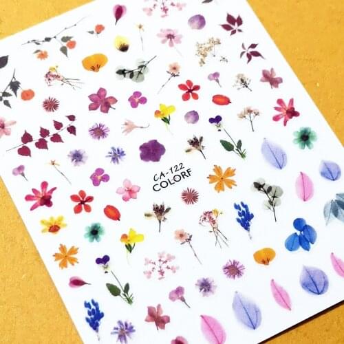 Newest CA-122 mixed flower series design nail sticker 3d Japan Korea style nail decal template DIY nail decoration accessory