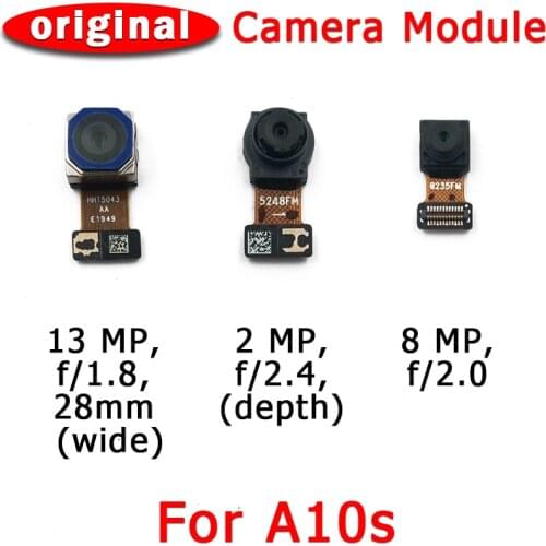 Original Front and Rear Back Camera For Samsung Galaxy A10s A107 Main Frontal Selfie Camera Module Flex Replacement Spare Parts