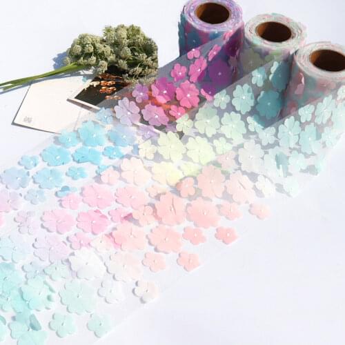 2Yards 8cm/12cm Rainbow Mesh Yarn Gradient Color 3D Flower Ribbons DIY Hair Accessories Supplies Handmade Hair Bows Craft