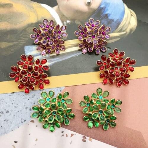 Delicate Flower Earrings Copper Material Big Exaggerate Elegant For Womens Party Wedding Gifts High Quality Jewelry