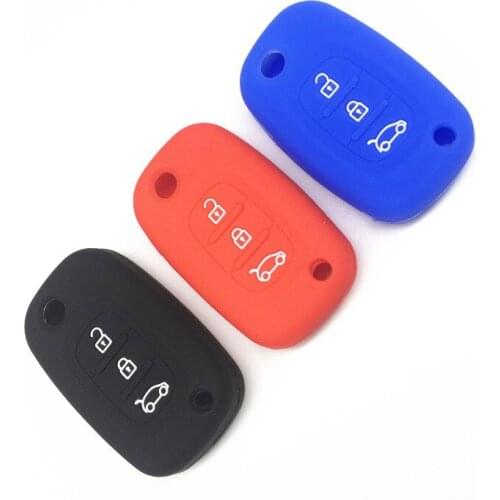 Silicone Car Key Cover for Lada Renault Twingo Clio Master Kango fit Benz Smart Remote Flip Key Case Protector 3BTN