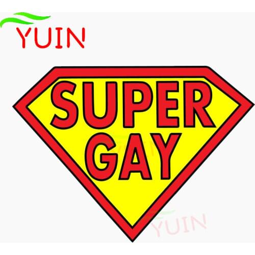 Funny SUPER GAY Car Sticker Personality Motorcycle Accessories PVC Window Bumper Decoration High Quality Waterproof Decal 13*9cm