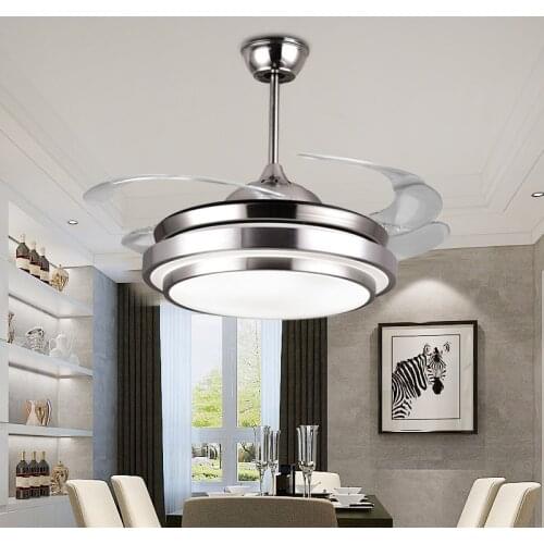 Modern Simple Ceiling Fans Lights Acrylic Leaf Led Ceiling Fans 110v/220v 36/42 Inch for Factory Office Livingroom