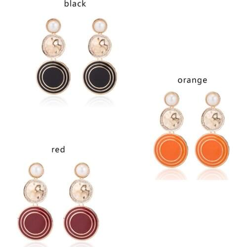 Temperament Big Brand New Earrings Geometric Elements Imitation Pearl Earrings Screw Creative Earrings Jewelry