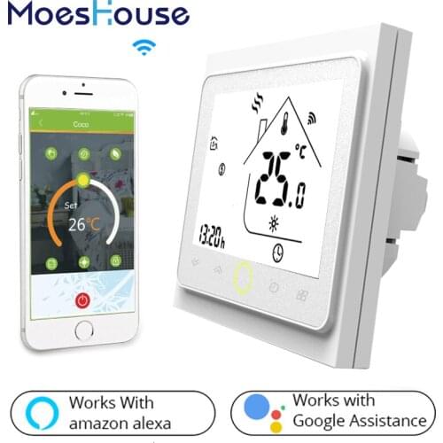 Wifi Thermostat Temperature Control LCD Touch Screen Backlight for Electric Heating Works with Alexa Google Home 16A