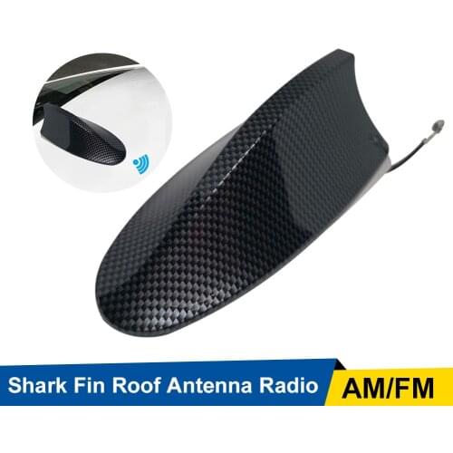 Universal Shark Fin Antenna Carbon Fiber Decorative Shark Fin Roof Antenna Waterproof Adhesive Styling Mouldings Car Stiekers