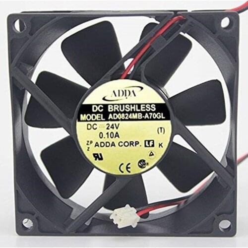 AD0824MB-A70GL 8025 24V 0.10A 8CM Fan 6months Warranty