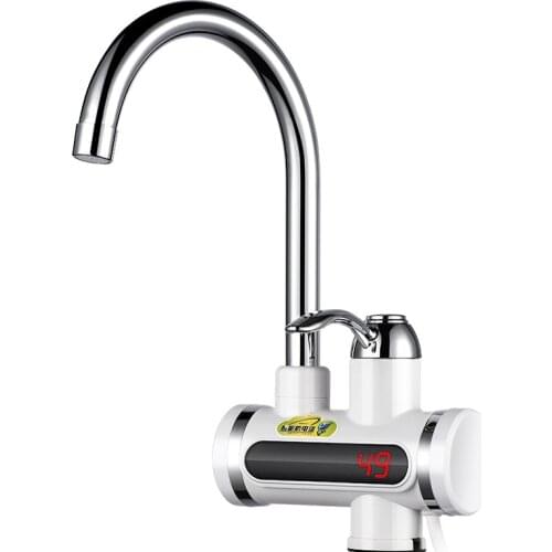 360 Rotatable Electric Water Heater Tap EU Plug Digital Display Instant Warm/Cold Faucet