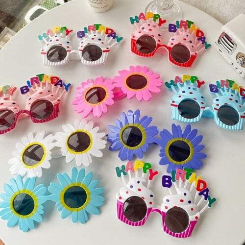 Birthday Party Sunglasses, Funny Happy Birthday Glasses Tropical Fancy Dress Favors Fun Birthday Party Photo Booth Props Supplie