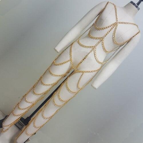 Festival Costume Bodychain Drag Queen Costumes Party Celebrity Birthday Jumpsuit Female Singer Stage Wear Performance Clothing