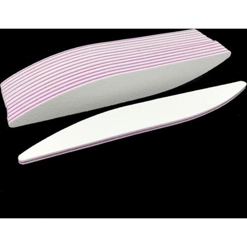 10pcs Professional Nail File 100/180 Buffer Block White Crescent Moon For Manicure Uv Gel Varnish File Sandpaper Nail Files Tool