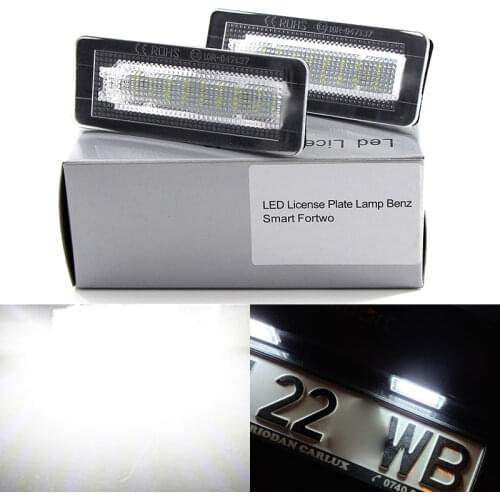 2Pcs Led Number Plate CANbus No Error For Benz 2004-2007 Smart Fortwo Coupe/Convertible (Type 450)