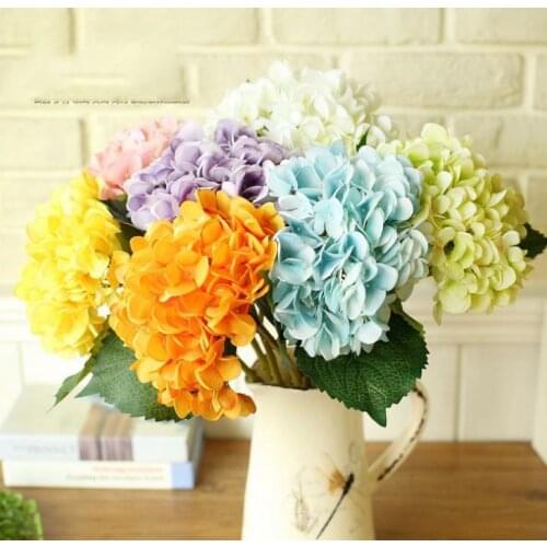 47cm Wedding Decoration Artificial Hydrangea French Rose Arrangement Room Hydrangea Big Heads Bouquet Flores Artificiales