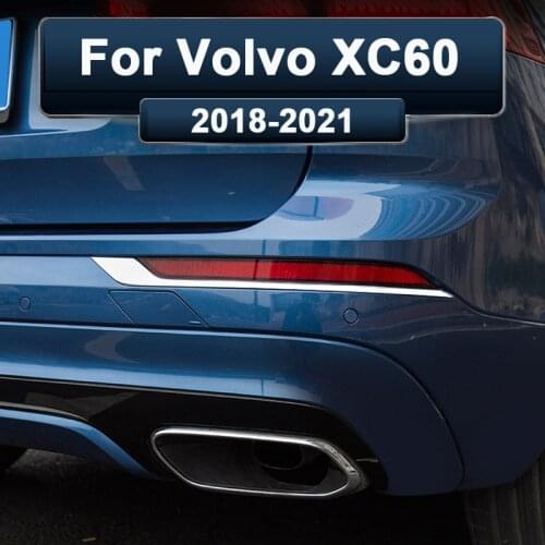 For Volvo XC60 2018 2019 2020 2021 accessories Rear Fog Lights Cover Frame Trim ABS Chrome Exterior Decoration