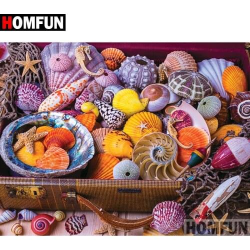 HOMFUN 5D DIY Diamond Painting Full Square/Round Drill "Color shell" Embroidery Cross Stitch gift Home Decor Gift A08387