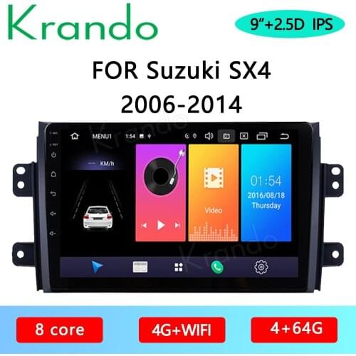 Krando Android 10.0 9" IPS Full Touch Car Multimedia Radio For Suzuki SX4 2006-2012 Audio DSP Navi Carplay BT 4G GPS WIFI