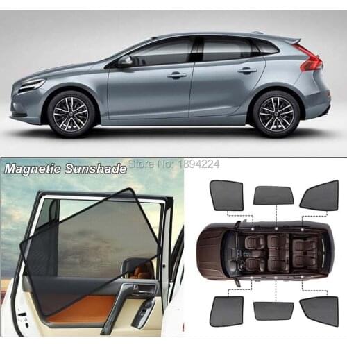 Car Full Side Windows Magnetic Sun Shade UV Protection Ray Blocking Mesh Visor For Volvo V40 2013