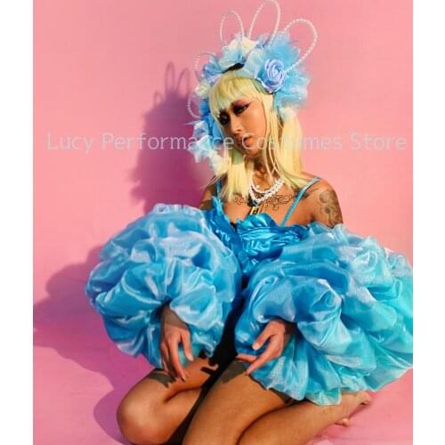 Bar and nightclub group B atmosphere interactive atmosphere flower suit gogo female singer stage sexy performance clothes