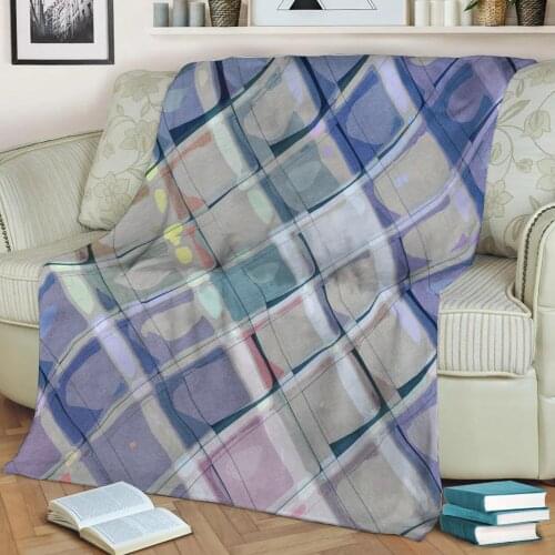 Geometric No.05 3D Printed Velvet Plush Throw Fleece Blanket Bedspread Sherpa Blanket Home Decora