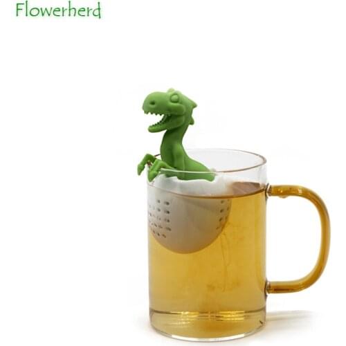 New Dinosaur Baby Tea Strainer Tea Filter Silicone Creative Tyrannosaurus Tea Infuser Dinosaur Tea Maker Tea Leak Tea Set