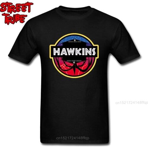 Stranger Things T-shirt Men Hawkins 100% Cotton Fabric T Shirts Rife Short Sleeve Tee Male TShirt Personalized Demongorgon Tops