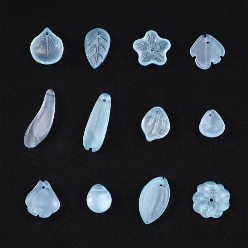 Gradient Color Lampwork Bead Flower Petal Shape Glass Charm Handmade Ornaments DIY Sewing Craft Jewelry Makings