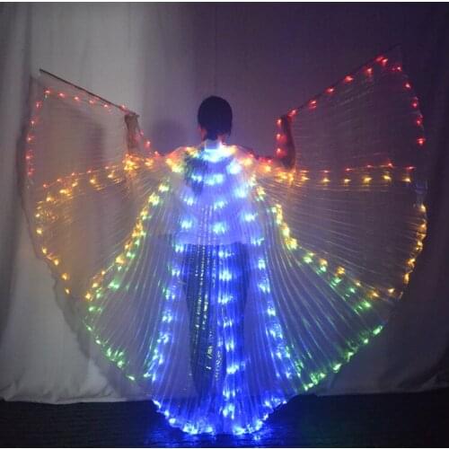 Customized Performance Dance Dress 7 Color Dancing LED Butterfly fluorescent skirt LED ADULT CAPE golden wings