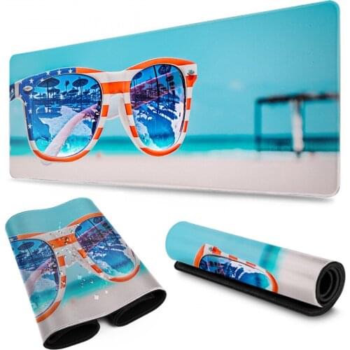Sunglasses Ocean Wave Coconut Mouse Pad Gaming Mouse Pad Keyboard Table Mat Desk Blanket Mouse Pad Computer Notebook Pad