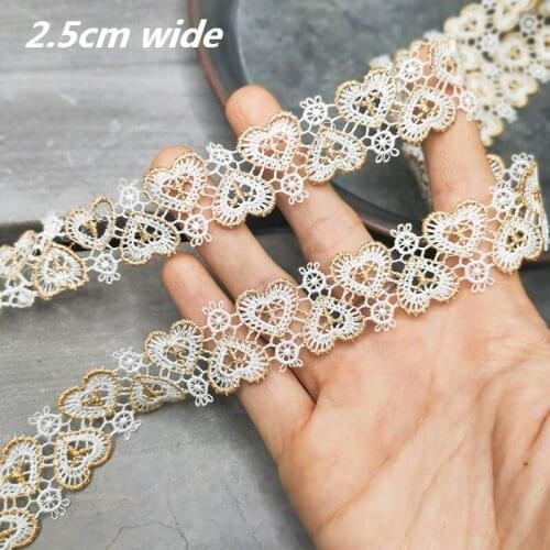 Nice Water Soluble Embroidery Love Peach Lace Ribbon DIY Dress Cheongsam Headband Skirt Dresses Sewing Decoration Accessories