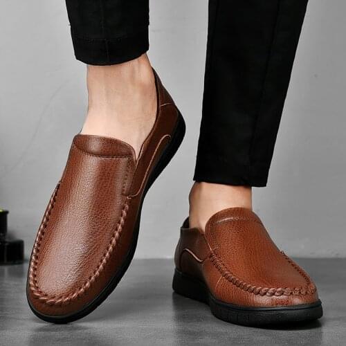 Leather Men Shoes Luxury Brand Casual Slip on Formal Loafers Men Moccasins Male Driving Shoes