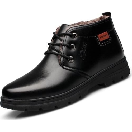 Mens plus velvet plus cotton boots autumn and winter new casual mens shoes to keep warm trend cotton shoes England 2019