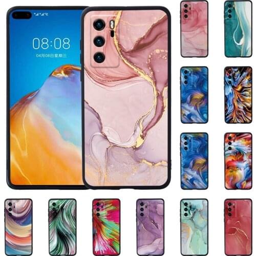 Soft Silicone Phone Case for Huawei P20/P20 Pro/P30 Pro/P30 Plus/P30 LITE/P40/P40 Pro Watercolor Pattern Anti-drop Cover