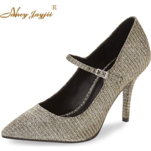 Nancyjayjii Suede Mary Janes Black Gold Stiletto High Heel Shoes Sexy Fashion Pumps Women Shoes Zapatos Mujer semelle rouge 80mm