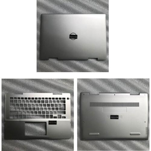 For Dell inspiron 14MF 5481 5482 2 in 1 LCD back cover upper top lower cover bottom case silver laptop case