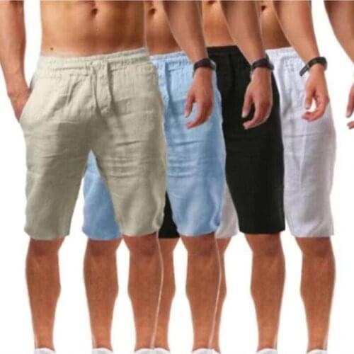 2021 Summer New Products Thin Loose Linen Breathable Cool Five-Point Pants Mens Casual Running Training Sports Shorts
