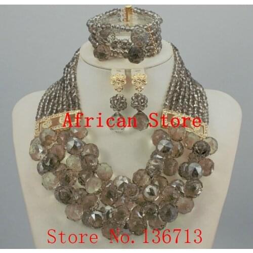 Newest nigerian wedding african beads jewelry sets crystal flower necklace for women 2016 new mixed color fine jewelry SD805-8