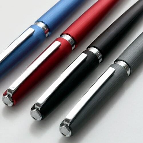 KACO BALANCE Series Charming Red with Silver Clip Fountain Pen 0.5mm F Nib Metal Inking Pens for Office Christmas Gift